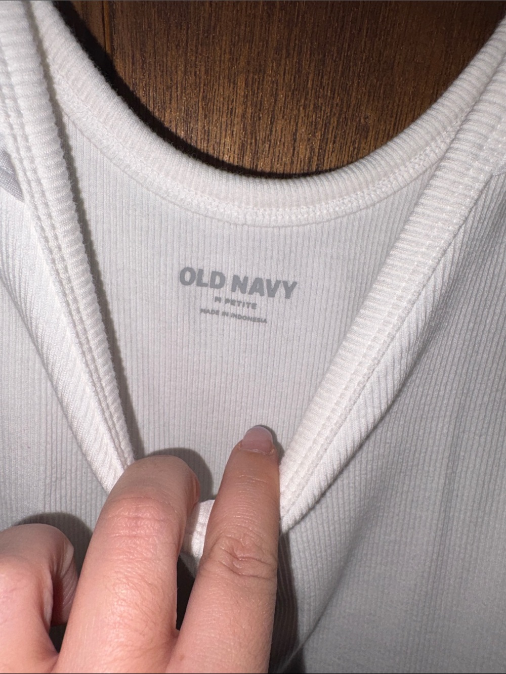 Old Navy White Ruffle Strap Ribbed Tank - Picture 2 of 5